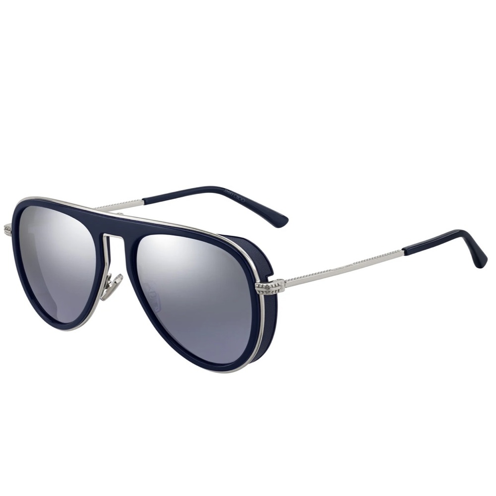 Jimmy Choo Navy and Silver Aviator Sunglasses